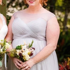 Jenny Yoo Aria Bridesmaid Dress Gray size 24